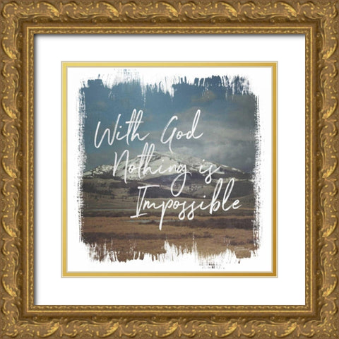 Wild Wishes I With God Gold Ornate Wood Framed Art Print with Double Matting by Marshall, Laura