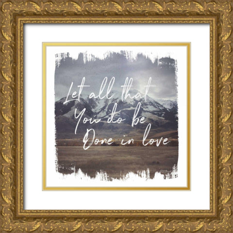 Wild Wishes IV Done in Love Gold Ornate Wood Framed Art Print with Double Matting by Marshall, Laura