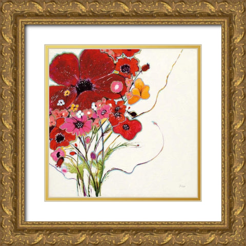 Crazy Daisy Gold Ornate Wood Framed Art Print with Double Matting by Griggs, Jan