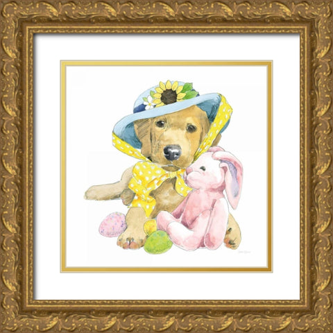 Easter Pups VI Gold Ornate Wood Framed Art Print with Double Matting by Grove, Beth