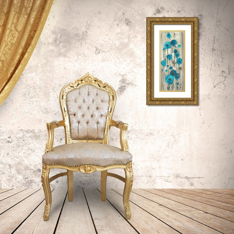 Roadside Flowers I Blue Crop Gold Ornate Wood Framed Art Print with Double Matting by Vassileva, Silvia