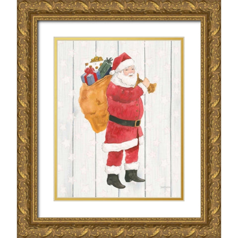 Welcome Christmas I Gold Ornate Wood Framed Art Print with Double Matting by Jackson, Jenaya