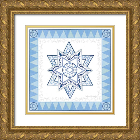 Celebrating Hanukkah I Gold Ornate Wood Framed Art Print with Double Matting by McKenna, Kathleen Parr