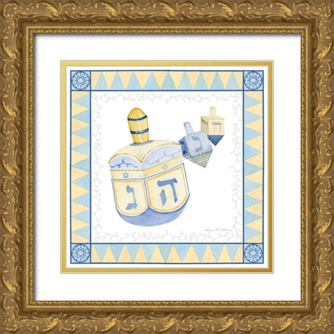 Celebrating Hanukkah II Gold Ornate Wood Framed Art Print with Double Matting by McKenna, Kathleen Parr