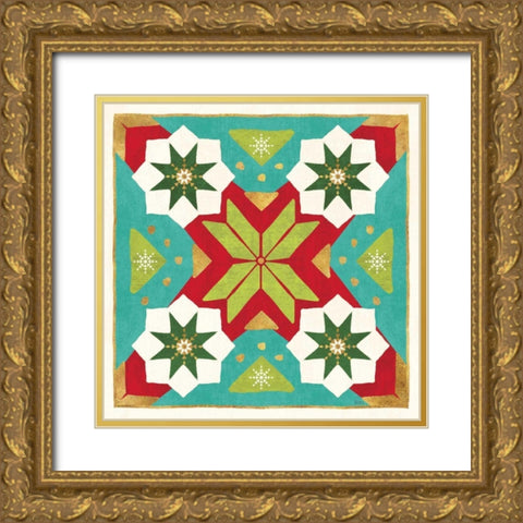 Winter Wishes VII Gold Ornate Wood Framed Art Print with Double Matting by Charron, Veronique