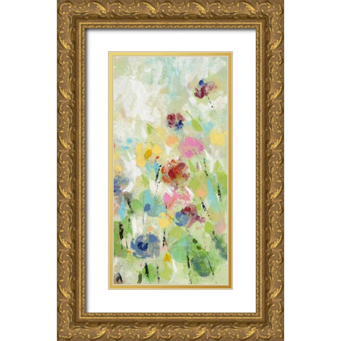 Springtime Meadow Flowers III Gold Ornate Wood Framed Art Print with Double Matting by Vassileva, Silvia