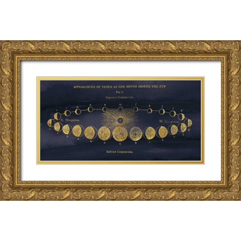 Geography of the Heavens II Blue Gold Gold Ornate Wood Framed Art Print with Double Matting by Wild Apple Portfolio