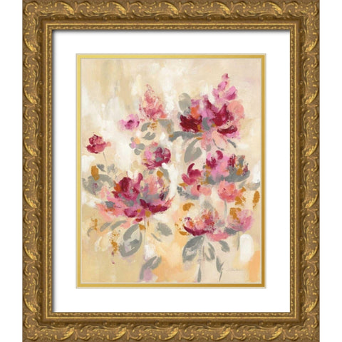 Floral Reflections II Gold Ornate Wood Framed Art Print with Double Matting by Vassileva, Silvia