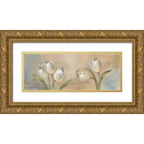 Delicate Blossoms II Gold Ornate Wood Framed Art Print with Double Matting by Vassileva, Silvia