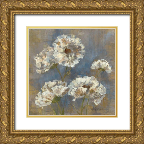 Flowers in Morning Dew I Gold Ornate Wood Framed Art Print with Double Matting by Vassileva, Silvia