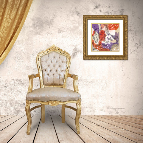 Bright Life III Red Yellow Line Crop Gold Ornate Wood Framed Art Print with Double Matting by Urban, Mary