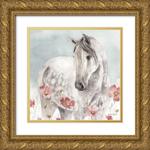 Wild Horses IV Gold Ornate Wood Framed Art Print with Double Matting by Audit, Lisa