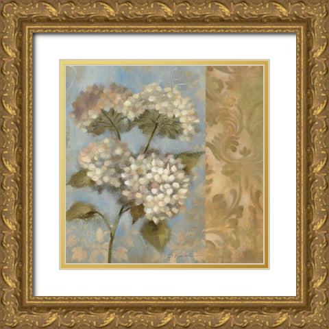 Hydrangea on Soft Blue WAG Gold Ornate Wood Framed Art Print with Double Matting by Vassileva, Silvia