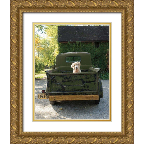 Get Out of Dodge Hunter Green Gold Ornate Wood Framed Art Print with Double Matting by Dratfield, Jim