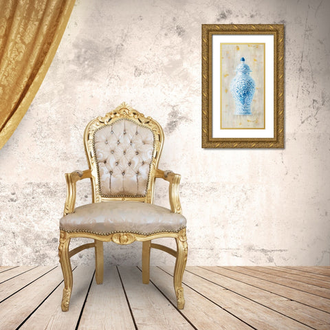 Ginger Jar I Light Crop Gold Ornate Wood Framed Art Print with Double Matting by Nai, Danhui