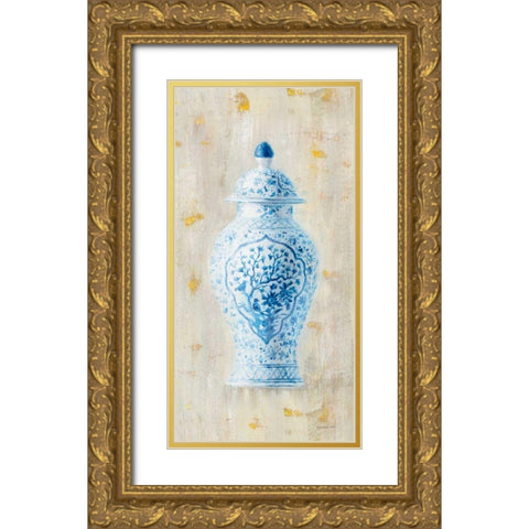 Ginger Jar I Light Crop Gold Ornate Wood Framed Art Print with Double Matting by Nai, Danhui