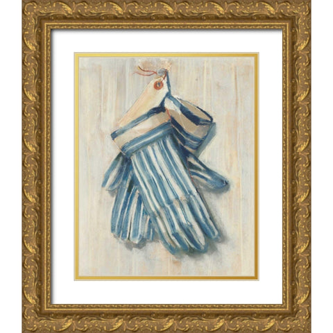 Gardening Gloves Gold Ornate Wood Framed Art Print with Double Matting by Rowan, Carol