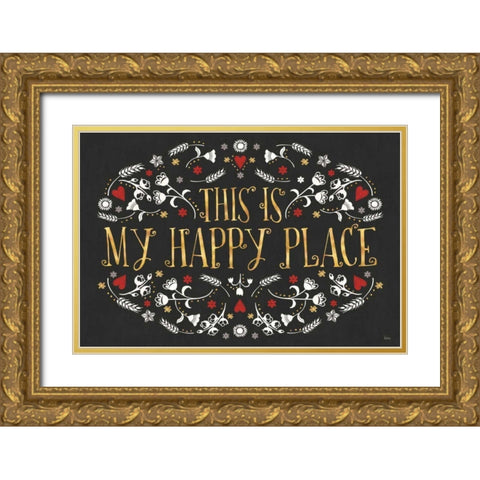 Otomi Farm I Black Gold Ornate Wood Framed Art Print with Double Matting by Charron, Veronique
