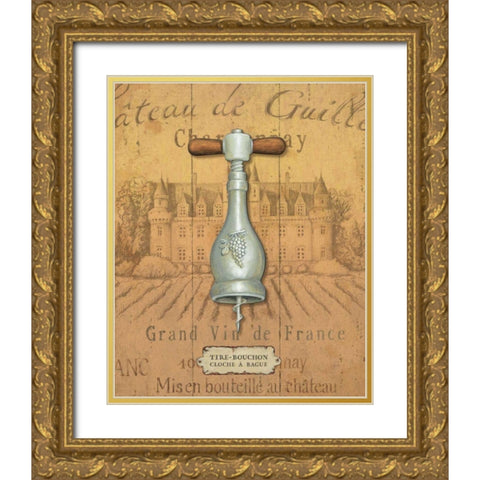 Antique Corkscrew III Yellow Gold Ornate Wood Framed Art Print with Double Matting by Brissonnet, Daphne