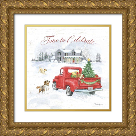 Farmhouse Holidays VIII Gold Ornate Wood Framed Art Print with Double Matting by Grove, Beth