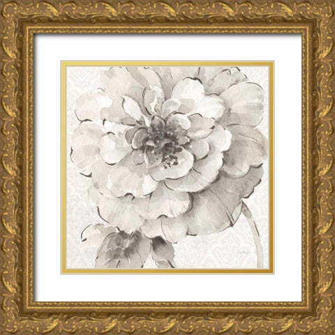 Indigold VII Gray Gold Ornate Wood Framed Art Print with Double Matting by Audit, Lisa