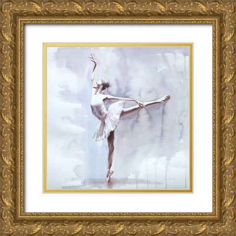 Dusky Arabesque Gold Ornate Wood Framed Art Print with Double Matting by Valle, Aimee Del