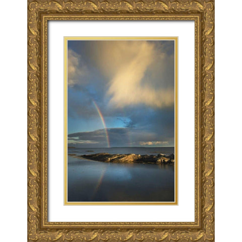 Blue Rocks Gold Ornate Wood Framed Art Print with Double Matting by Majchrowicz, Alan