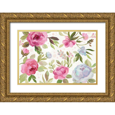 Petals and Blossoms I Gold Ornate Wood Framed Art Print with Double Matting by Vassileva, Silvia