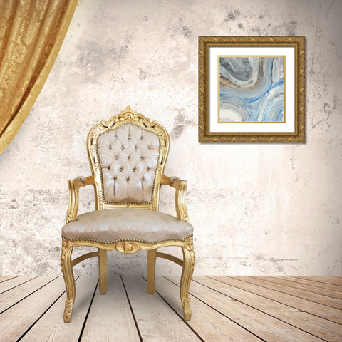 Estuary Gold Ornate Wood Framed Art Print with Double Matting by Hristova, Albena