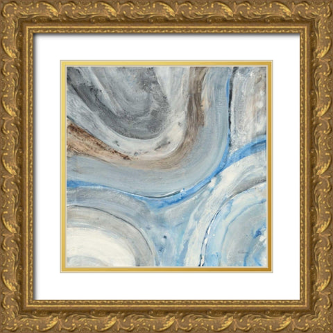 Estuary Gold Ornate Wood Framed Art Print with Double Matting by Hristova, Albena