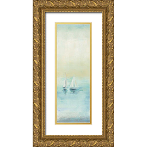 Early Morning Sea II Gold Ornate Wood Framed Art Print with Double Matting by Vassileva, Silvia