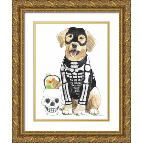 Halloween Pets VII Gold Ornate Wood Framed Art Print with Double Matting by Grove, Beth