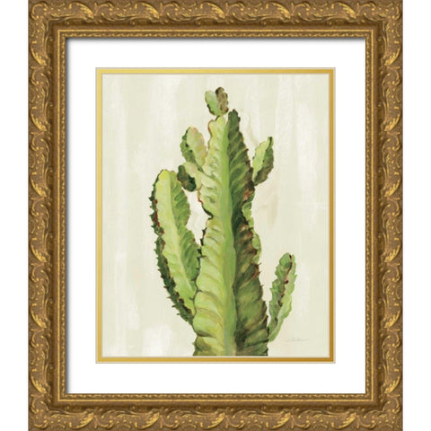 Front Yard Cactus II Gold Ornate Wood Framed Art Print with Double Matting by Vassileva, Silvia
