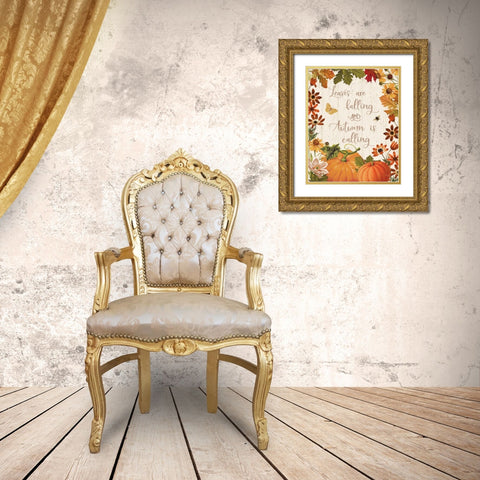 Fall Garden III v2 Gold Ornate Wood Framed Art Print with Double Matting by Pertiet, Katie
