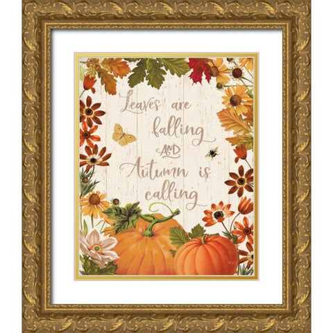 Fall Garden III v2 Gold Ornate Wood Framed Art Print with Double Matting by Pertiet, Katie
