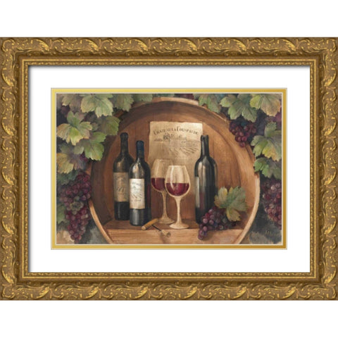 At the Winery - Wag Gold Ornate Wood Framed Art Print with Double Matting by Hristova, Albena