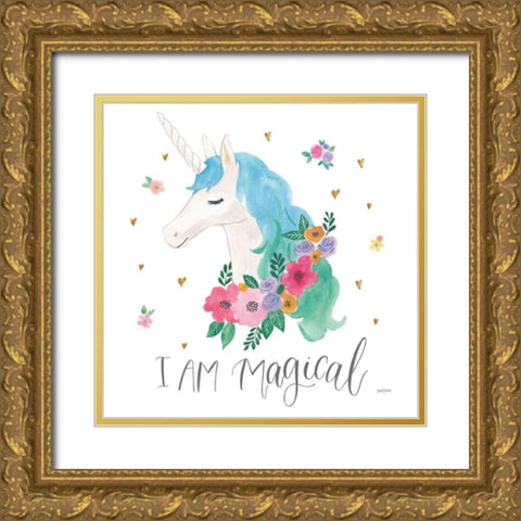 Magical Friends IV Gold Ornate Wood Framed Art Print with Double Matting by Jackson, Jenaya
