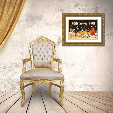 Spooky Village II Gold Ornate Wood Framed Art Print with Double Matting by Marshall, Laura