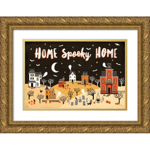 Spooky Village II Gold Ornate Wood Framed Art Print with Double Matting by Marshall, Laura