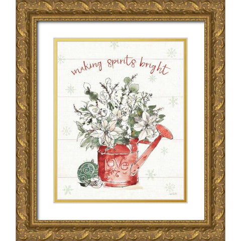 Modern Farmhouse IV Christmas Gold Ornate Wood Framed Art Print with Double Matting by Tavoletti, Anne