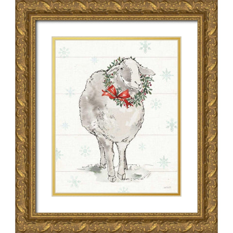 Modern Farmhouse XI Christmas Gold Ornate Wood Framed Art Print with Double Matting by Tavoletti, Anne