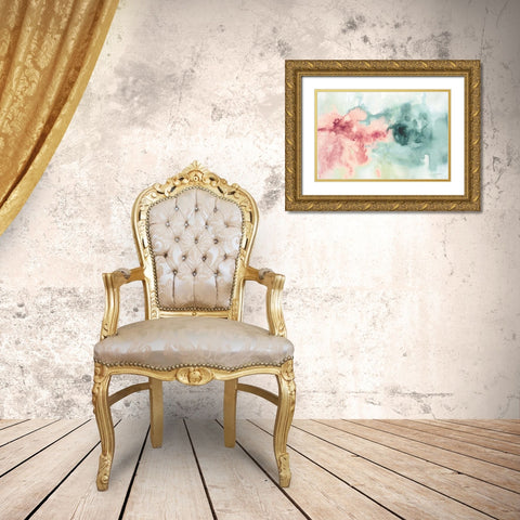 My Greenhouse Abstract I Pink Gold Ornate Wood Framed Art Print with Double Matting by Audit, Lisa