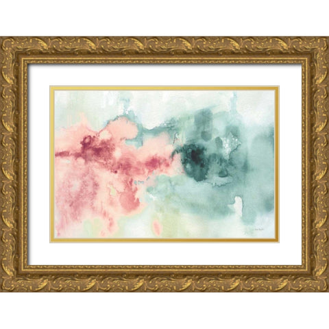 My Greenhouse Abstract I Pink Gold Ornate Wood Framed Art Print with Double Matting by Audit, Lisa