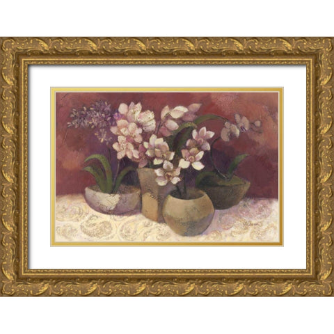 Orchid Dream Gold Ornate Wood Framed Art Print with Double Matting by Hristova, Albena
