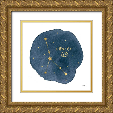 Horoscope Cancer Gold Ornate Wood Framed Art Print with Double Matting by Hershey, Moira