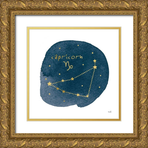 Horoscope Capricorn Gold Ornate Wood Framed Art Print with Double Matting by Hershey, Moira