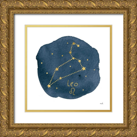 Horoscope Leo Gold Ornate Wood Framed Art Print with Double Matting by Hershey, Moira