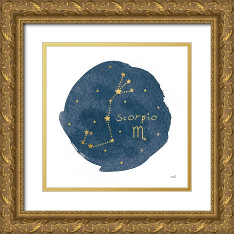 Horoscope Scorpio Gold Ornate Wood Framed Art Print with Double Matting by Hershey, Moira
