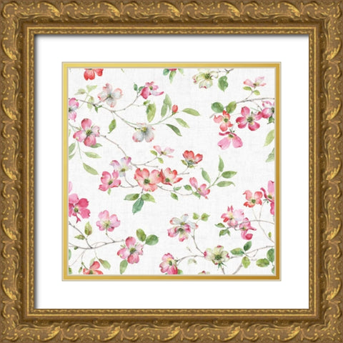 Dogwood Garden Step 01 Gold Ornate Wood Framed Art Print with Double Matting by Audit, Lisa
