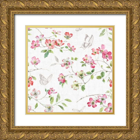 Dogwood Garden Step 02 Gold Ornate Wood Framed Art Print with Double Matting by Audit, Lisa